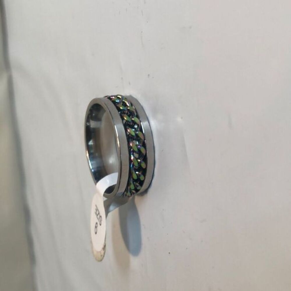Stainless Steel Spinner‎ Chain Ring Band Size 9 Unisex Accessory